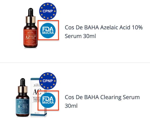 FDA MoCRA label example